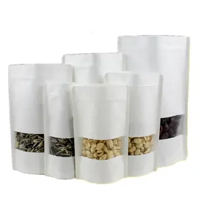 Cửa sổ mờ với túi khóa zip giấy kraft đứng lên túi thực phẩm nhiều lớp 10x15cm