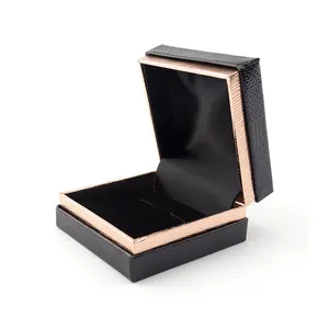 Wholesale Leatherette Paper Cufflink box with Black White Velvet Inside Single Cufflink Gift Case For Men