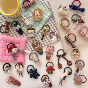 Nouveaux bandeaux pour cheveux en tissu de dessin animé coréen, rembourrés de coton, pour enfants, jolis bandeaux en caoutchouc pour petites filles, sûrs pour les cheveux, pour l'automne et - Product Image 1