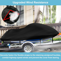 Housse de jet ski 3 places de qualité supérieure, résistante aux UV, de qualité marine, avec 2 aérations, améliorée, robuste, en tissu 420D imperméable.