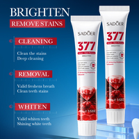 SADOER 377 Dentifrice Blanchissant et Éclaircissant aux Herbes 100g Nettoyage en Profondeur Protège l'Émail Élimine les Taches Rafraîchit l'Haleine Portable