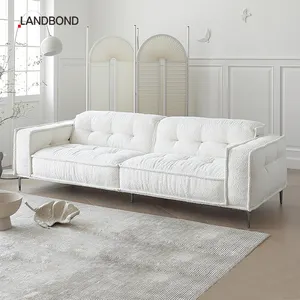 High Style Innen architektur Nordic Loop Samt Sofa 3 Sitzer Couch Beige Boucle Sofa Weiß Arab Sofa Set Wohnzimmer möbel