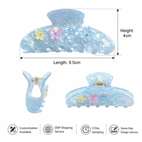 Pince à cheveux personnalisée en acétate grande taille, motif floral papillon, esthétique Coquette, vente en gros pour femmes