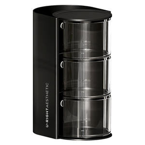 Boîte de rangement cosmétique rotative multi-niveaux U-Rightaesthetic avec tiroirs, organiseur de maquillage de bureau, couleur unie - Product Image 5