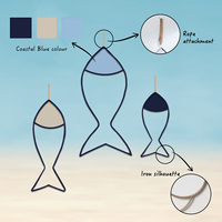 Décoration murale en métal en forme de poisson, thème plage rustique et nautique, pour salle de bain, chambre, maison au bord du lac, jardin