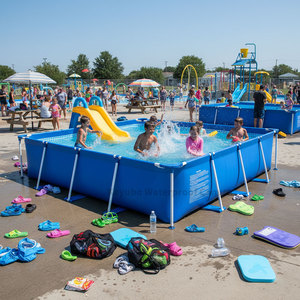 <span class=keywords><strong>Piscina</strong></span> <span class=keywords><strong>Inflable</strong></span> <span class=keywords><strong>Rectangular</strong></span> de PVC para Niños y Familias, para Jardín o Patio Trasero, Keyubo 28272 - Product Image 3
