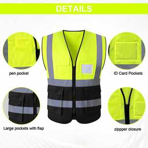 Biểu Tượng Tùy Chỉnh 4 Túi Đa Chức Năng Làm Việc An Toàn Vest Bán Buôn Xây Dựng Ngoài Trời Phản Quang An Toàn Vest - Product Image 3
