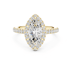 Anillo de compromiso Solitaire Halo Marquise con diamante de 2 quilates cultivado en laboratorio, plata de ley 925, regalo para boda, fiesta o aniversario. - Product Image 2