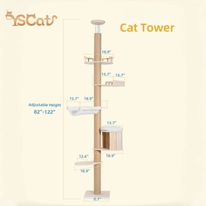 High Quality Luxury <strong>Cat</strong> <strong>Tree</strong> Tower <strong>Large</strong> Hammock <strong>Cat</strong> Furniture Made of Premium Wood and Sisal - Product Image 2