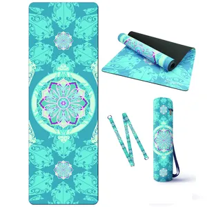 Umwelt freundliche OEM-Marke TPE Gummi Wildleder Mikro faser Yoga matte mit Tasche Benutzer definierte Logo-Muster