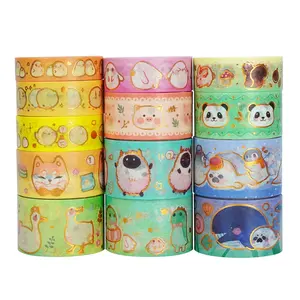 Multi Width Hot Sale Adorable Cartoon Animal Design Cute Printed Pattern Washi Tape Set