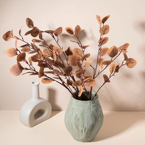Feuilles d'eucalyptus artificielles CallaFloral, vertes, couleurs d'automne, branche unique, décoration intérieure, matériau polyester - Product Image 1