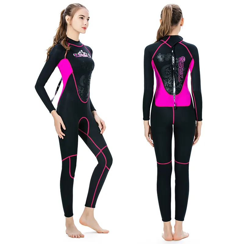 Personalizado plus tamaño completo trajes de neopreno de 3mm de buceo trajes de cremallera traje de baño de una pieza para deportes de agua para los hombres las mujeres