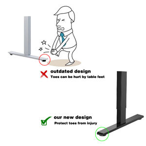 흰색 전기 앉아 단일 모터 높이 조정 가능한 PC 책상 프레임 72 "~ 48" 전기 높이 조절 책상 금속 프레임 - Product Image 4