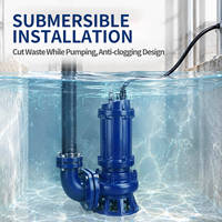 Pompe submersible de découpe WQK pour eaux usées 3kW 5.5kW 7.5kW, anti-blocage pour eaux usées municipales fibreuses, 380V CE OEM