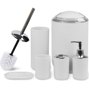 LOWO - Juego de Accesorios de Baño al por Mayor de 1 a 6 Piezas, con Logotipo Personalizado, Incluye <span class=keywords><strong>Cubo</strong></span> de <span class=keywords><strong>Basura</strong></span>, Escobilla para Inodoro, Dispensador de Jabón, Vaso y Jabonera - Product Image 6