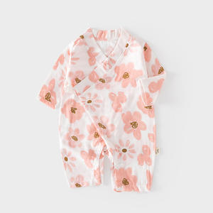 Combinaison d'été décontractée respirante <span class=keywords><strong>pour</strong></span> nouveau-né, motif <span class=keywords><strong>de</strong></span> dessin animé, douce, 100% coton, manches longues, barboteuse <span class=keywords><strong>pour</strong></span> bébé - Product Image 1