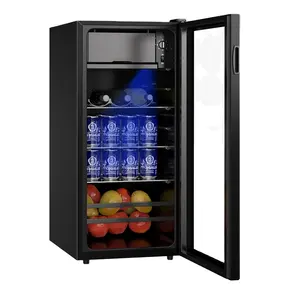 뜨거운 판매 SL55 음료 쿨러 바 미니 냉장고 LED 라이트 냉동고 쇼
