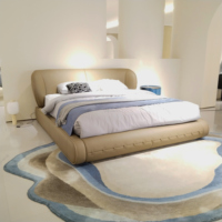 Vente en gros Ensemble de lit avec boîte en cuir double-Cadre en bois pour lit queen size pour meubles de chambre à coucher principale