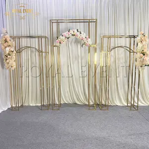 Forniture per matrimoni di alta qualità supporto per fondale in acciaio inossidabile dorato Arch Hotel Decor per eventi di nozze