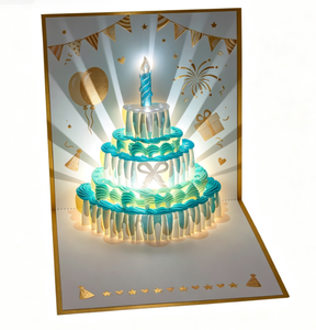 <span class=keywords><strong>Carte</strong></span> de vœux <span class=keywords><strong>d</strong></span>'<span class=keywords><strong>anniversaire</strong></span> 3D pop-up haut de gamme avec musique, lumière LED, design gâteau lumineux, <span class=keywords><strong>carte</strong></span> <span class=keywords><strong>d</strong></span>'enregistrement vocal, vente en gros, logo personnalisé - Product Image 3