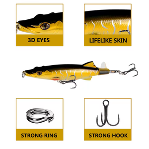 130mm 16g Popper hélice Topwater leurre <span class=keywords><strong>de</strong></span> pêche appât artificiel dur Crocodile Wobblers queue rotative matériel <span class=keywords><strong>de</strong></span> pêche - Product Image 2