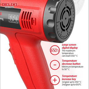<span class=keywords><strong>Pistola</strong></span> <span class=keywords><strong>de</strong></span> <span class=keywords><strong>Calor</strong></span> Delixi 2000W 650 ℃   <span class=keywords><strong>Pistola</strong></span> <span class=keywords><strong>de</strong></span> Aire Caliente Eléctrica <span class=keywords><strong>con</strong></span> Temperatura Dual Ajustable para Envoltura Termoencogible y Eliminación <span class=keywords><strong>de</strong></span> Pintura para Uso en Bricolaje - Product Image 2