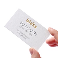 Cartes de visite personnalisées haut de gamme en papier coton épais, modèle RP, impression typographique, couleurs, gaufrage/débossage or