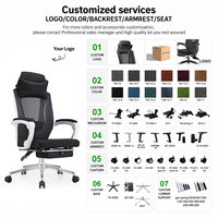Chaise de bureau ergonomique en maille avec appui-tête réglable, soutien lombaire, accoudoirs 3D en PU, dossier haut et siège pivotant pour le bureau à domicile
