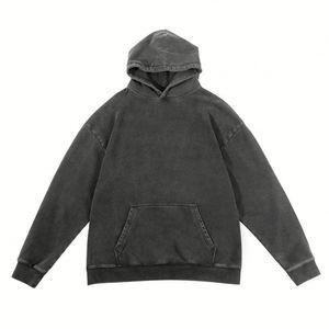 เสื้อฮู้ดดี้ทรงโอเวอร์ไซส์ผ้าเฟรนช์เทอร์รี่เนื้อหนาพิมพ์ลายพัฟฟ์สไตล์วินเทจ ตัดเย็บแบบครอป  ผ้าฝ้าย 100%  สำหรับฤดูหนาว  พร้อมปักโลโก้ตามสั่ง - Product Image 2