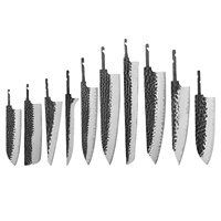 Lame de couteau vierge forgée martelée en acier 9cr18MOV pour couteaux de cuisine Santoku, Chef, Nakiri, Cleaver, Bunka pour la fabrication de couteaux DIY