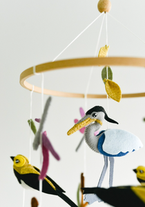 Bebé móvil animales neutros Pájaro vivero móvil Garza caña móvil - Product Image 6