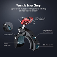 Pince Super YUANYU avec griffe porte-accessoire, trous filetés 1/4" et 3/8", support de caméra en forme de crabe en aluminium, compatible avec la plupart des accessoires photo