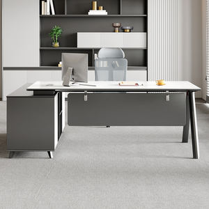 Mejor Precio de lujo moderno en forma de L Gerente de madera Mesa de oficina Gerente <span class=keywords><strong>general</strong></span> Diseño de mesa - Product Image 4