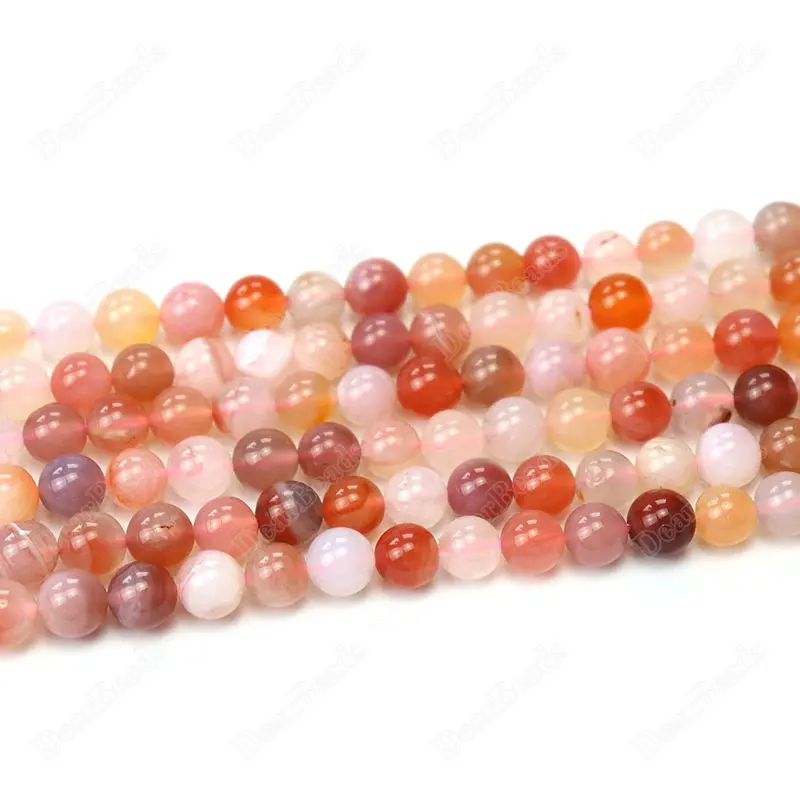 Natural Red Candy Yanyuan China Agate High Quality Agate Loose Gemstone Beads For DIY Jewelry Making 6mm 8mm