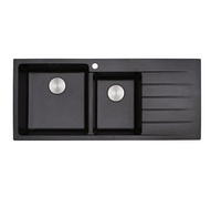 Évier de cuisine QIAJIANG QS11650G fait main, carré, durable, en composite de quartz, moderne, double bac, à poser sur le comptoir, garantie 1 an