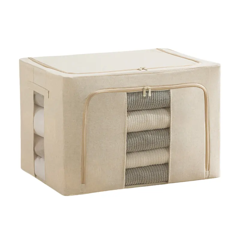 2023 New Arrival Simple Modern Foldable Fabric Storage Box With Steel Frame Clothing Organizer