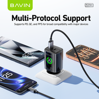 BAVIN Promo Panas Charger Dinding LED Pintar PC2196Y Berkualitas Tinggi EU Pd Qc3.0 25w dengan Kabel Usb