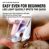Coupe-ongles rechargeable 2-en-1 en plastique à LED pour animaux de compagnie, coupe-ongles indolore pour chiens, lime à ongles silencieuse pour chats, pour petites et moyennes races, vente en gros