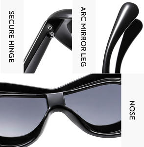 نظارات أمان عصرية جديدة ظلال للنساء نظارات شمس للرجال مضحكة ملونة كبيرة الحجم نظارات شمسية بإطار سميك - Product Image 6