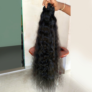 32 "ผมแท้สีดำธรรมชาติจากผมปลอมผมหยิก100% คุณภาพสูง - Product Image 1
