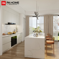 Ensemble complet d'armoires de cuisine en aluminium PA, design moderne pour les développeurs de petits immeubles d'appartements