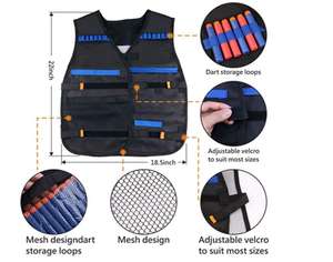 Nuevo conjunto de chaleco táctico ajustable de moda con bolsa de dardos para niños y adultos - Product Image 5