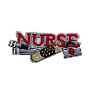 Nurse Embroidery Cute Style Patch Custom Black Nurse Uniform Iron on Badge Patches for Clothes Decoration - Product Image 4