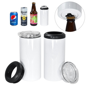 Porta Lattine in Acciaio Inox 4 in 1 <span class=keywords><strong>da</strong></span> 16 Oz per Sublimazione con Doppio Coperchio Personalizzabile - Product Image 1