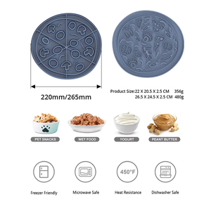 Non-Skid 2-in-1 Silicone Pet chậm Feeder Bowl với mèo liếm Mat thiết kế bánh Pizza Silicone Dog Bowl - Product Image 4