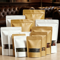 Sachets en papier kraft imprimés sur mesure avec fenêtre transparente et fermeture à glissière pour l'emballage du café et du thé