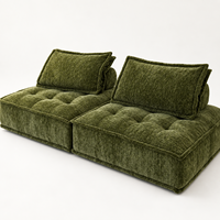 Ensemble de canapés modulaires flexibles de luxe, style Tofu, en tissu, pour salon, meubles modernes pour appartement