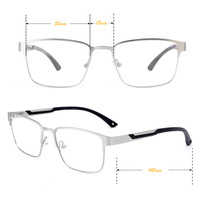 Monturas de Gafas Metálicas Modernas con Goma, Económicas, Rectangulares, para Hombre y Mujer