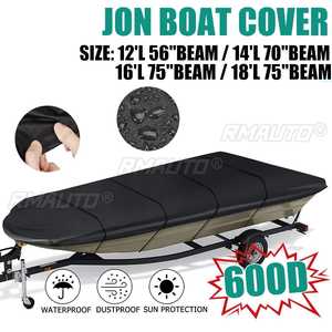 Funda para Bote Jon de 12', 14', 16', 18', Resistente al Viento, Impermeable, Remolcable, de Alta Resistencia, Protección UV para Exteriores - Product Image 1